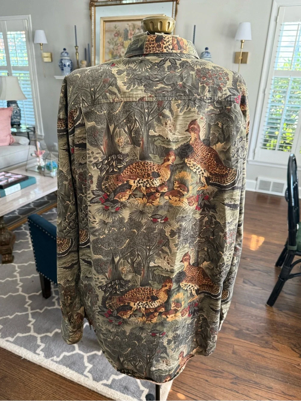 Vintage 90s BANANA REPUBLIC SAFARI quail pheasant Hunting Button Up Mens Shirt M